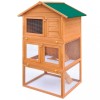 Cusca Iepuri Exterior 3 Nivele vidaXL Lemn, Adapost Animale Mici, Maro, 80x71x160cm