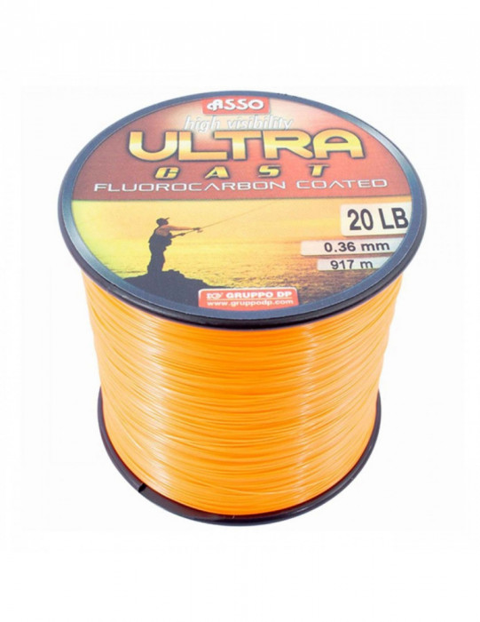 Fir Monofilament Asso Ultra Cast Orange, 1000m,Variante Fire 0.36 mm