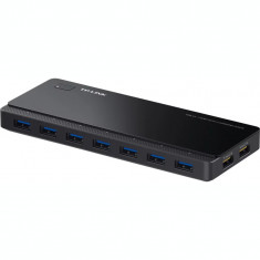 HUB extern TP-LINK conectare prin USB 3.0 alimentare retea 220 V cablu 1 m negru UH720