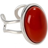 Inel Carneol, piatra ovala a energiei pozitive, inoxidabil și reglabil