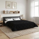 vidaXL Duvet complet pe tot parcursul anului Patos Negru 220 x 240 cm 42026262