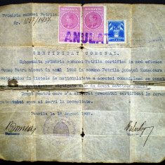 O.139 ACT CERTIFICAT COMUNAL COMUNA PETRILA HUNEDOARA 1937