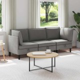 vidaXL Set de mobilier pentru living 3 pcs Gri &icirc;nchis Țesătură 3413803
