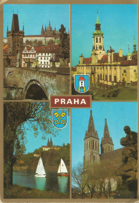Cehoslovacia, carte poştală ilustrată, circulată &amp;icirc;n Rom&amp;acirc;nia, 1987 foto