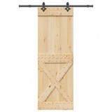 Ușă glisantă cu set de feronerie 80x210 cm, lemn masiv de pin