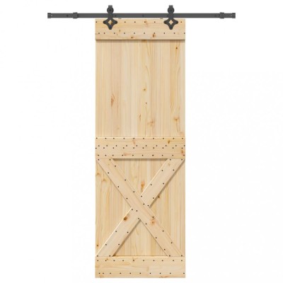 vidaXL Ușă glisantă cu set de feronerie 80x210 cm, lemn masiv de pin 3332773 foto
