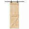 Ușă glisantă cu set de feronerie 80x210 cm, lemn masiv de pin
