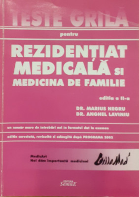 Teste grila pentru rezidentiat medicala si medicina de familie volumul 3 foto