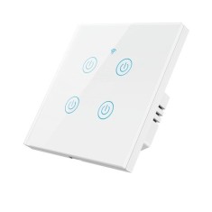 Intrerupator smart, Tuya Smart Life, Home Light Switch, control vocal APP, wi-fi 2, 4GHz+bluetooth, N+L,4 butoane, compatibil Alexa si Google assistan