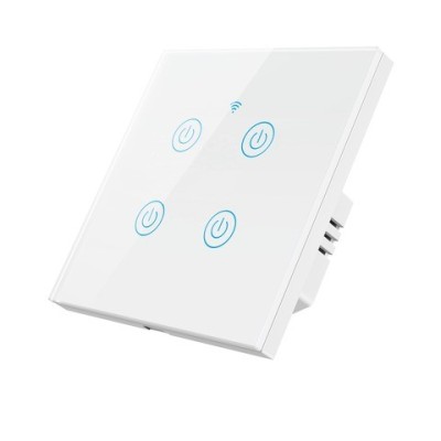 Intrerupator smart, Tuya Smart Life, Home Light Switch, control vocal APP, wi-fi 2, 4GHz+bluetooth, N+L,4 butoane, compatibil Alexa si Google assistan foto