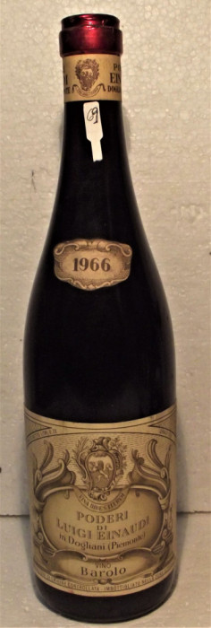 Z 12 - VIN ROSU BAROLO - PODERI LUIGI EINAUDI, recoltare 1966 cl 72 gr 13,5