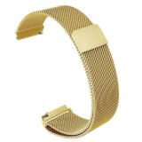 Curea metalica compatibila Garmin Vivoactive 4, Milanese Loop, telescoape Quick Release, 22mm, Auriu, Very Dream