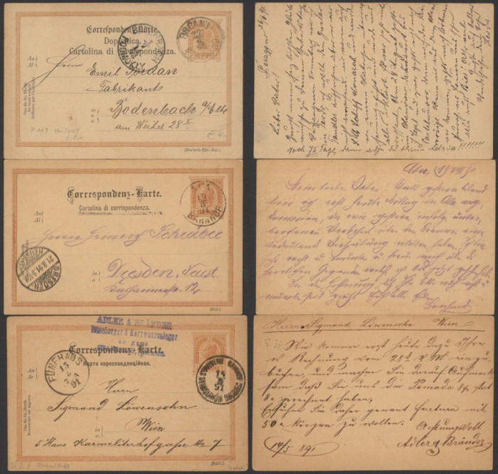 Austria - Lot of 3 Postal History Rare Old postcard postal stationery DB.441