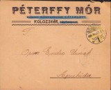A2077 Plic cu antet P&eacute;terffy M&oacute;r K&ouml;nyv k&ouml;zvetit&eacute;si v&aacute;llalata Kolozsv&aacute;r, 1906, Cluj