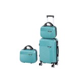 Set 3 Valize Roti Leziter TraveLux Pro XII | Valiza Mana, Cabina, Trusa Toaleta | ABS Rigida, Roti 360, Cod Numeric