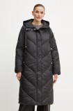 Boss Orange geaca femei, culoarea negru, de tranzitie, oversize, 50524024