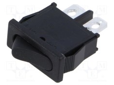Comutator Rocker SPST (ON)-OFF 6A 250VAC negru E-SWITCH R6