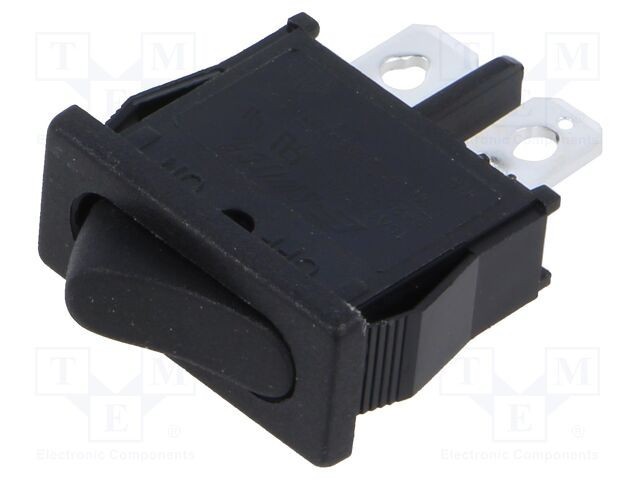 Comutator Rocker SPST (ON)-OFF 6A 250VAC negru E-SWITCH R6