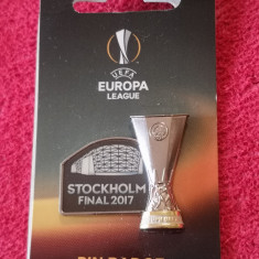 Insigna fotbal - Finala UEFA EUROPA LEAGUE - STOCKHOLM 2017(produs oficial)