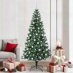 vidaXL Pom de Crăciun artificial pre-iluminat cu 300 LED Verde 210 cm 3396778