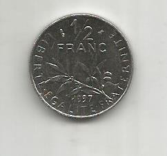 No(2) moneda-Franta 1/2 franc 1997 foto