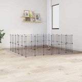 Cușcă animale de companie cu ușă 44 panouri negru 35x35 cm oțel