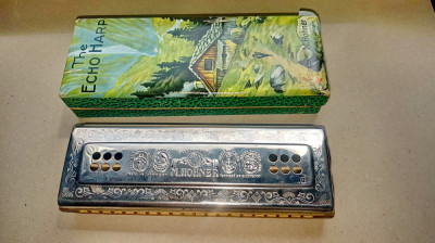 C797-Muzicuta dubla veche ECHO M. HOHNER Germany stare buna. foto