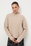 Medicine pulover culoarea bej, cu turtleneck