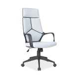 Cumpara ieftin Scaun directorial cu stofa SL Q199, cadru polipropilena, mecanism de balans, tetiera inclusa, roti pivotante,100 kg, gri negru