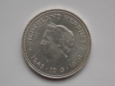 10 GULDEN 1970 OLANDA-COMEMORATIVA-argint foto