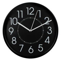 Ceas decorativ de perete simplu, forma rotunda, negru, eBA&amp;reg;, 20 cm foto