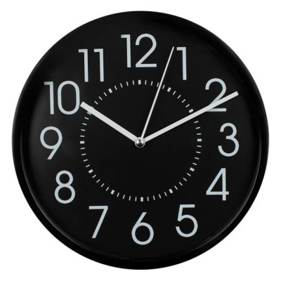 Ceas decorativ de perete simplu, forma rotunda, negru, eBA&amp;reg;, 20 cm foto