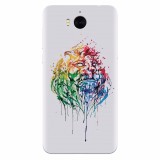 Husa silicon pentru Huawei Y6 2017, Paint Illustration Lion Head