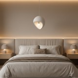 Lustra suspendata moderna AERA, alba, 30 cm, E27, inaltime reglabila