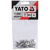 Yato YT-36451 - Piulite nituibile M3 20 bucati