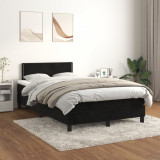 Cumpara ieftin Gossi pat box spring cu saltea, negru, 120x200 cm, catifea