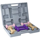 SPORTNOW Set Ganteră Fitness 2x1/1.5/2kg cu Geantă, Ganteră de 9 kg Total cu M&acirc;ner Antiderapant, Antrenament Fitness Acasă, Roz, Violet, Maro | Aosom