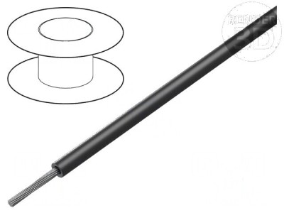 Cablu litat 28AWG TFE negru 250V 30m foto