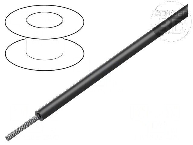 Cablu litat 28AWG TFE negru 250V 30m