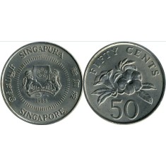 Singapore 1987 - 50 cents, circulata