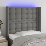 Gossi tablie de pat cu led, gri inchis, 103x16x118/128 cm, textil