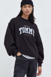 Cumpara ieftin Tommy Jeans hanorac de bumbac bărbați, culoarea negru, cu imprimeu DM0DM18386