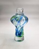 Sfesnic Sticla Murano Vintage 21cm, Transparent, Verde, Albastru, Decor Mid-Century Modern