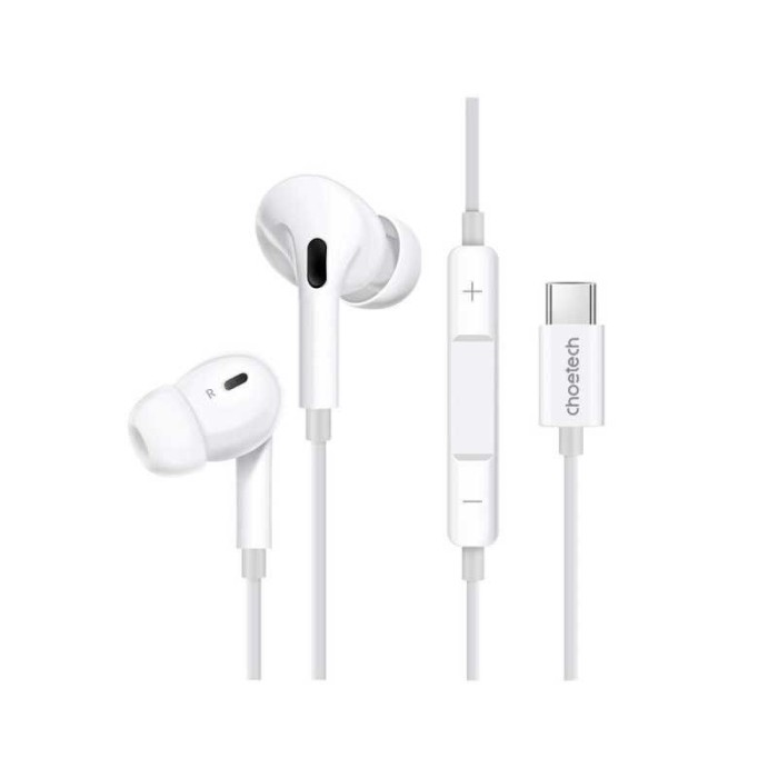 Casti In-Ear cu fir Choetech OC-A011-WH USB-C microfon reglare volum