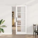 Ușă Glisantă cu Set Hardware Alb 73.5x198.5 cm Lemn Solid Pin