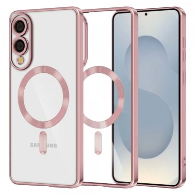 Husa MagSafe pentru Samsung Galaxy S25 Edge S937, Techsuit, Luxury Crystal, Roz foto