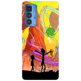 Husa compatibila cu Motorola Moto G100 model Rick and Morty alien planet, Silicon, TPU, Viceversa, Transparent, Carcasa