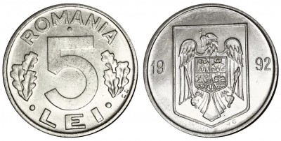 Romania 1992 - 5 lei UNC foto