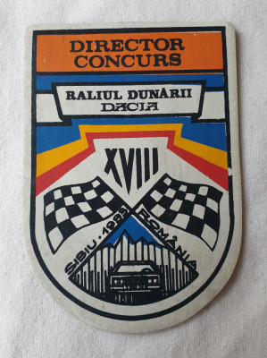 FANION Emblema - RALIUL DUNARII - DACIA - SIBIU - ROMANIA 1983 foto