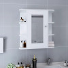 Gossi dulap de baie cu oglinda, alb, 66x17x63 cm, mdf
